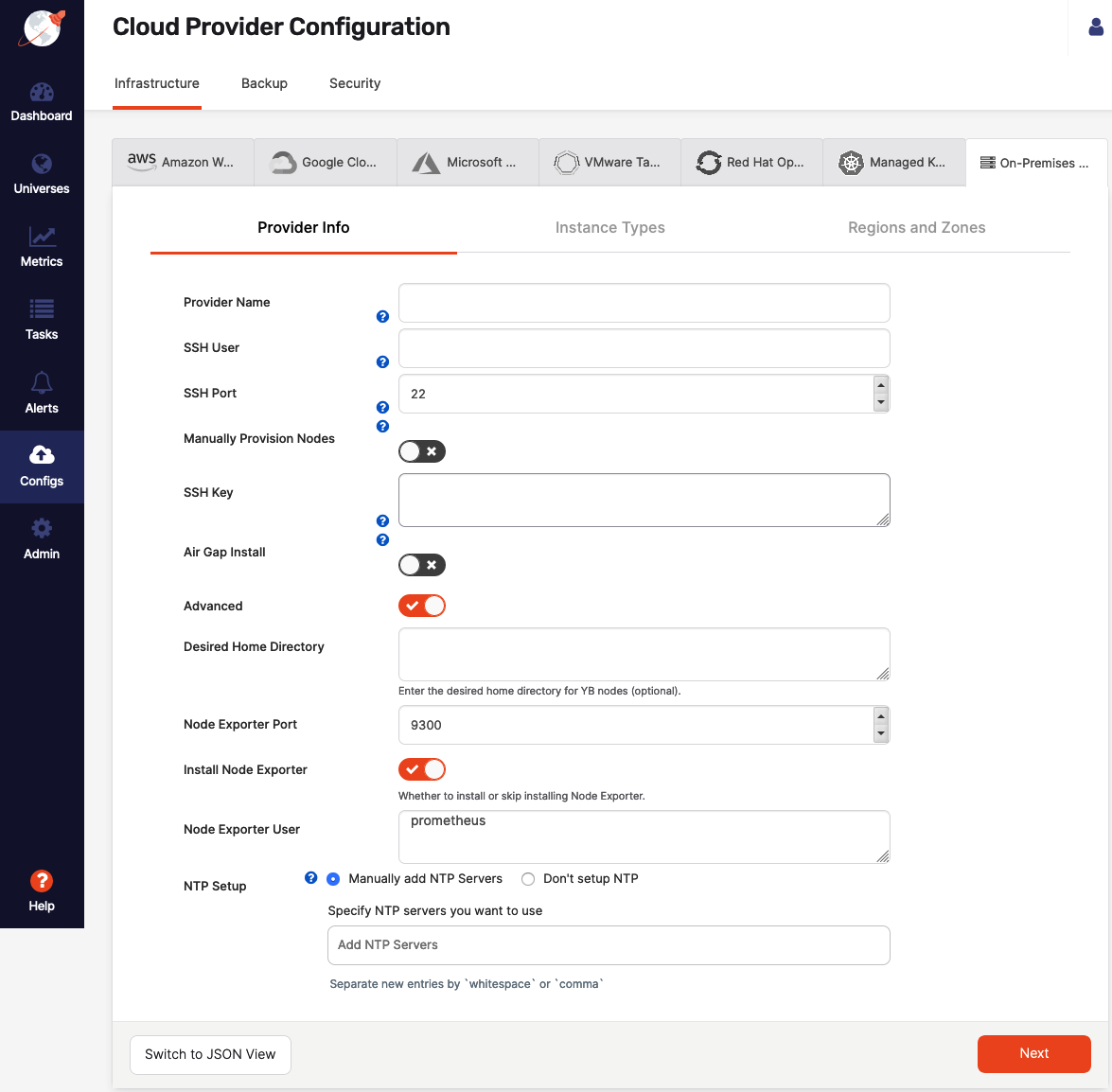Configure On-Premises Cloud Provider