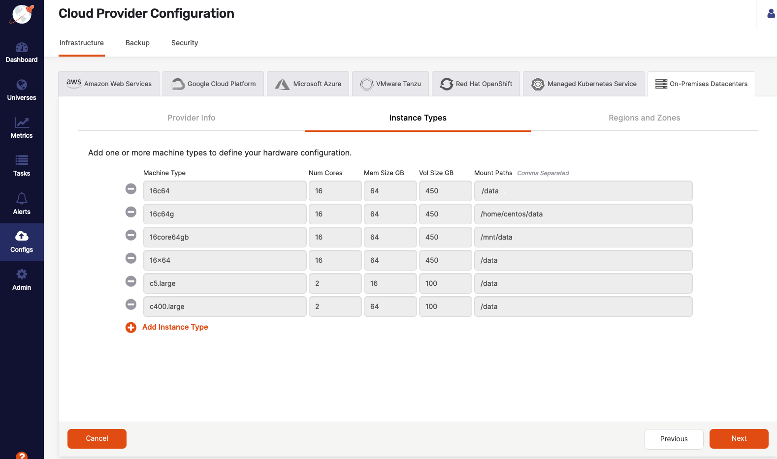 Configure On-Premises Cloud Provider