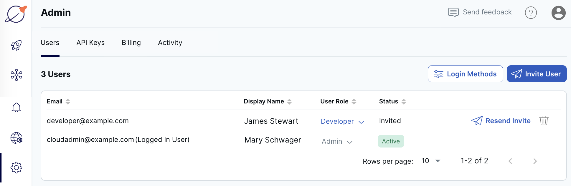 Admin Users page