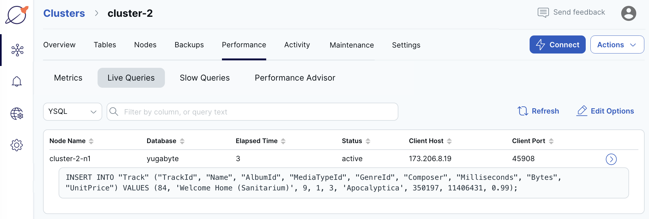 Cluster Live Queries