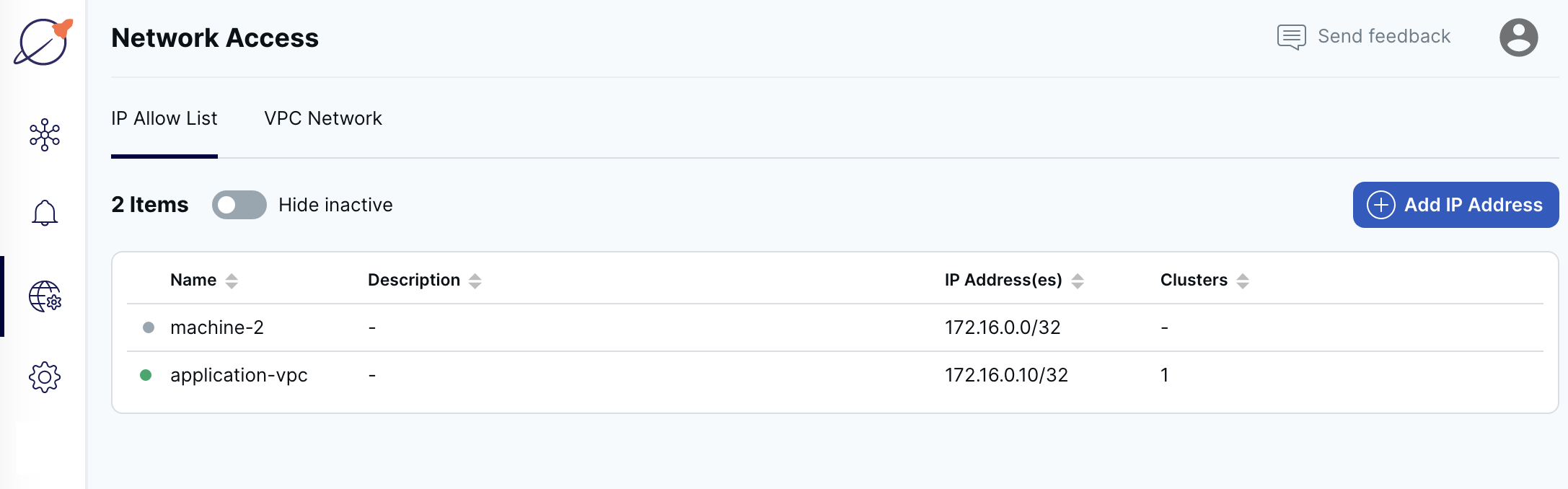 IP Allow List tab