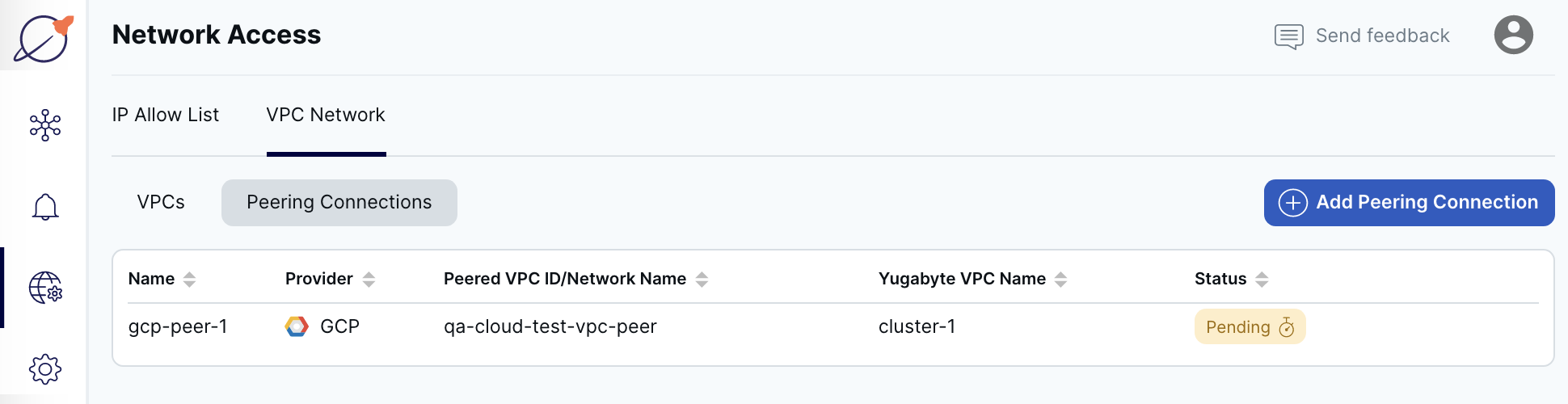Peering connections