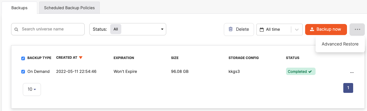 Restore advanced - YSQL